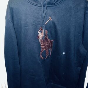 Black Polo RL Hoodie with Polo Player Logo